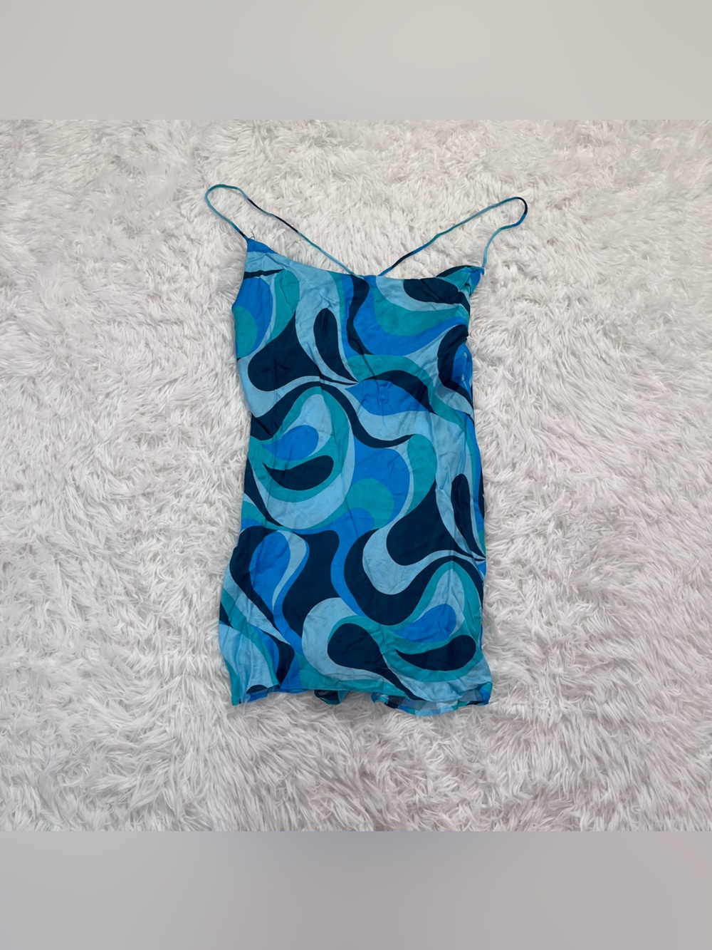 🍟zara blue swirl dress xs